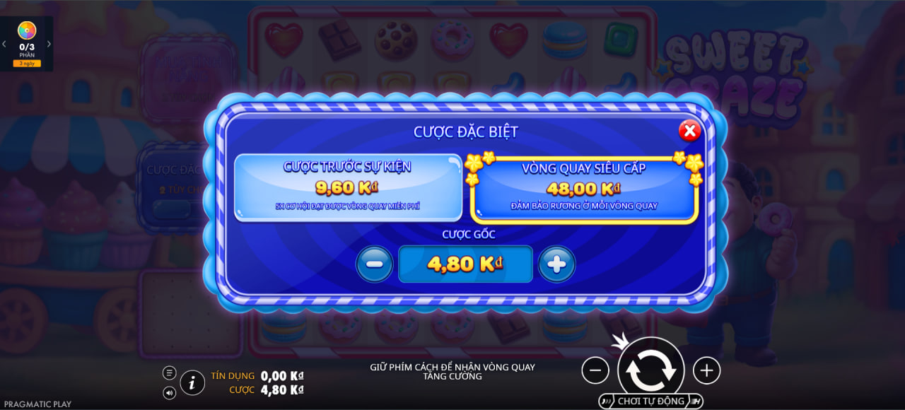 Cược đặc biệt và mua tính năng