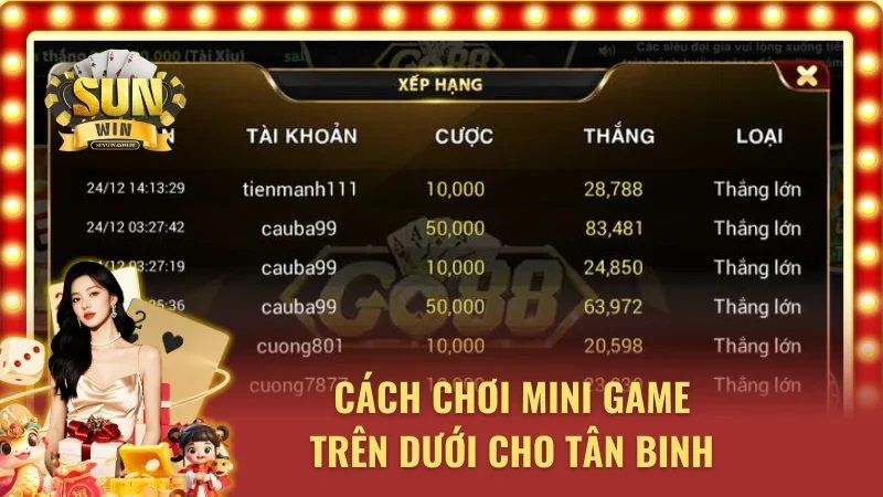 Luật chơi chi tiết của sảnh cược trên dưới Sunwin